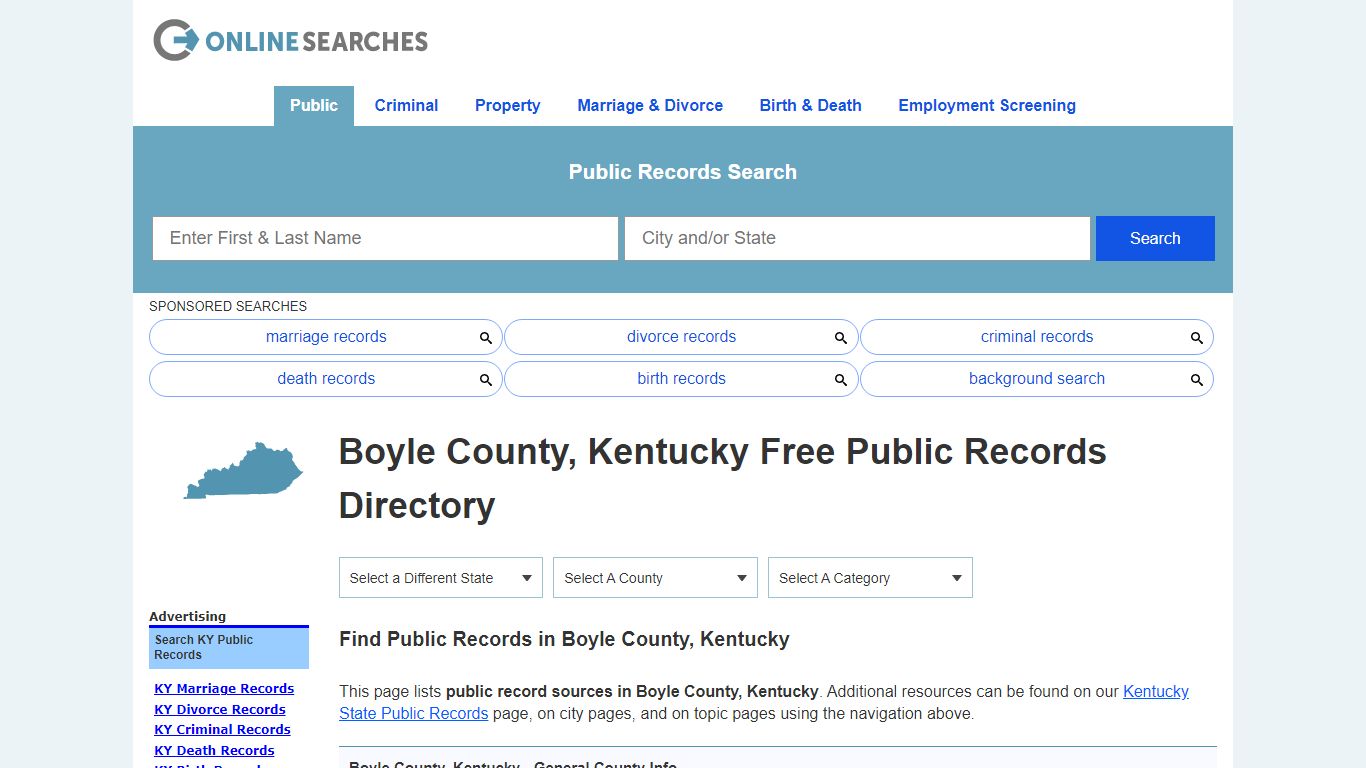 Boyle County, Kentucky Public Records Directory