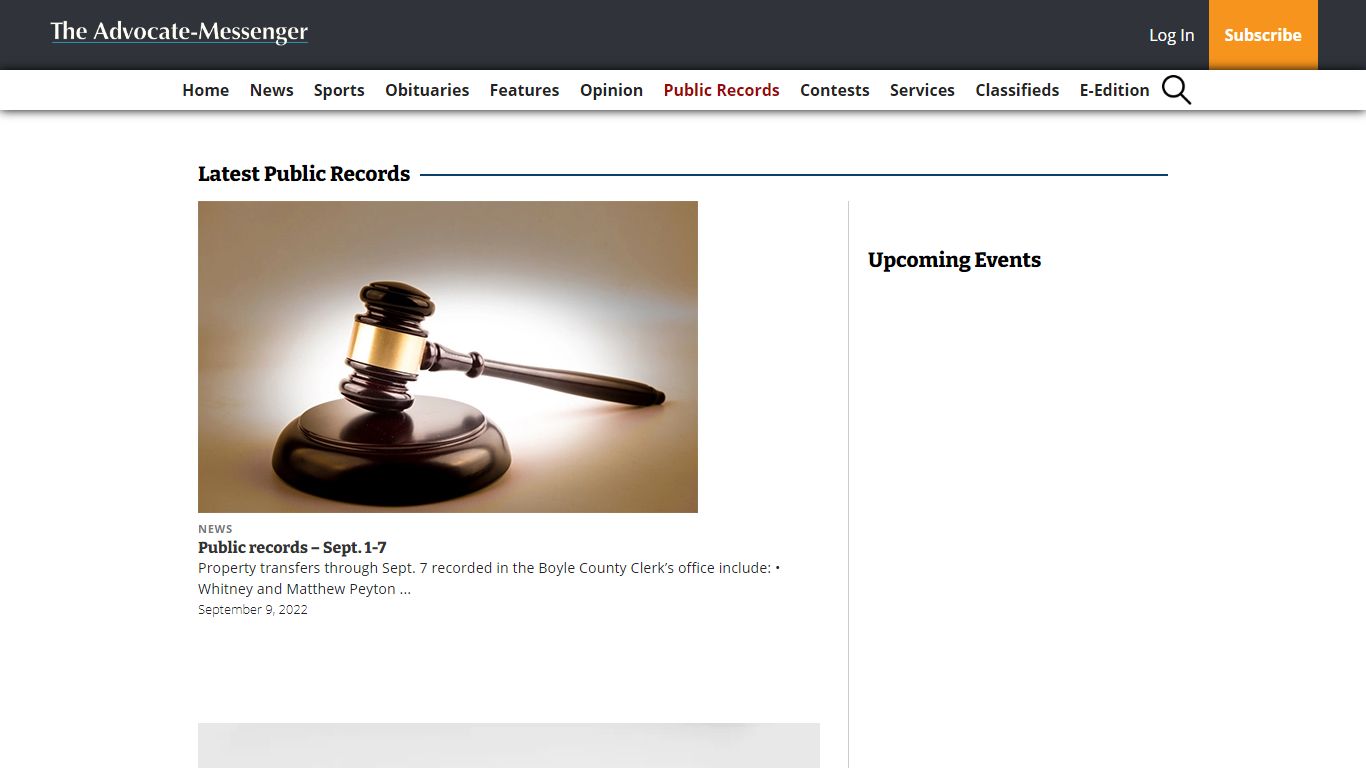 Public Records | The Advocate-Messenger